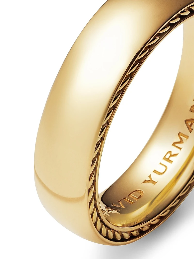 Streamline Band Ring 18K Yellow Gold, 6mm