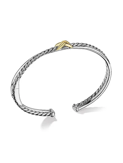 Petite X Center Station Bracelet In Sterling Silver