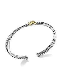 Petite X Center Station Bracelet In Sterling Silver