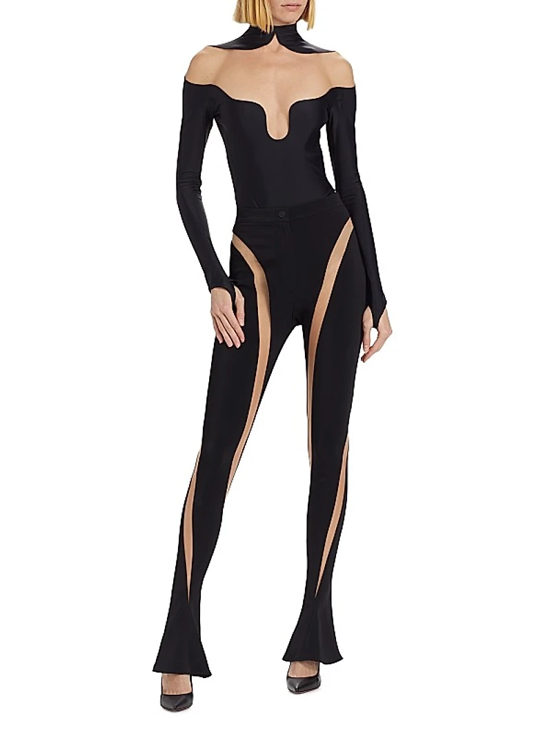 High-Rise Illusion Flare Pants