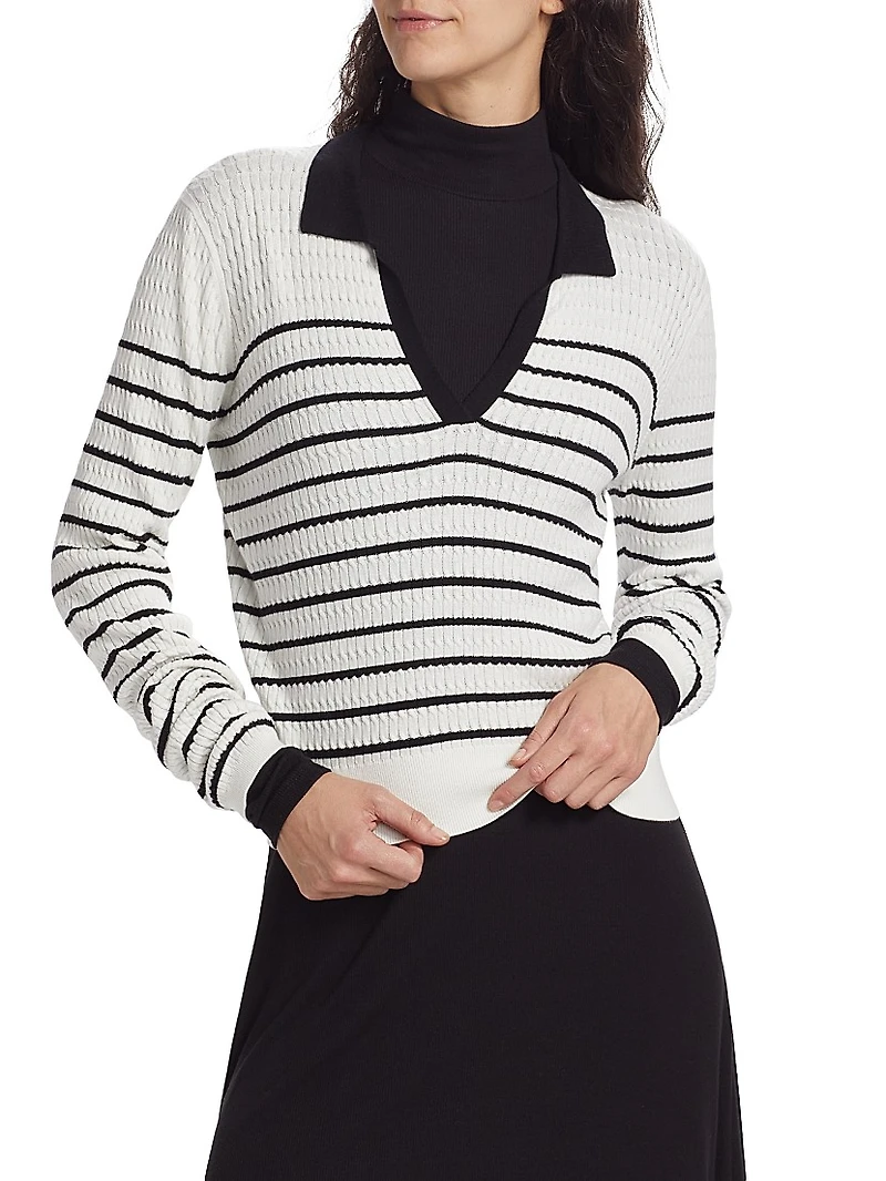 Stripe Polo Sweater