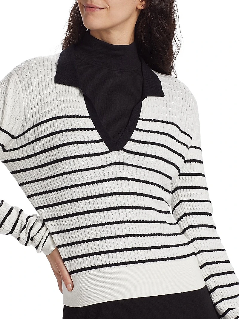 Stripe Polo Sweater