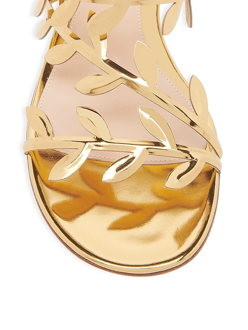 Flavia Metallic Leather Flat Sandals