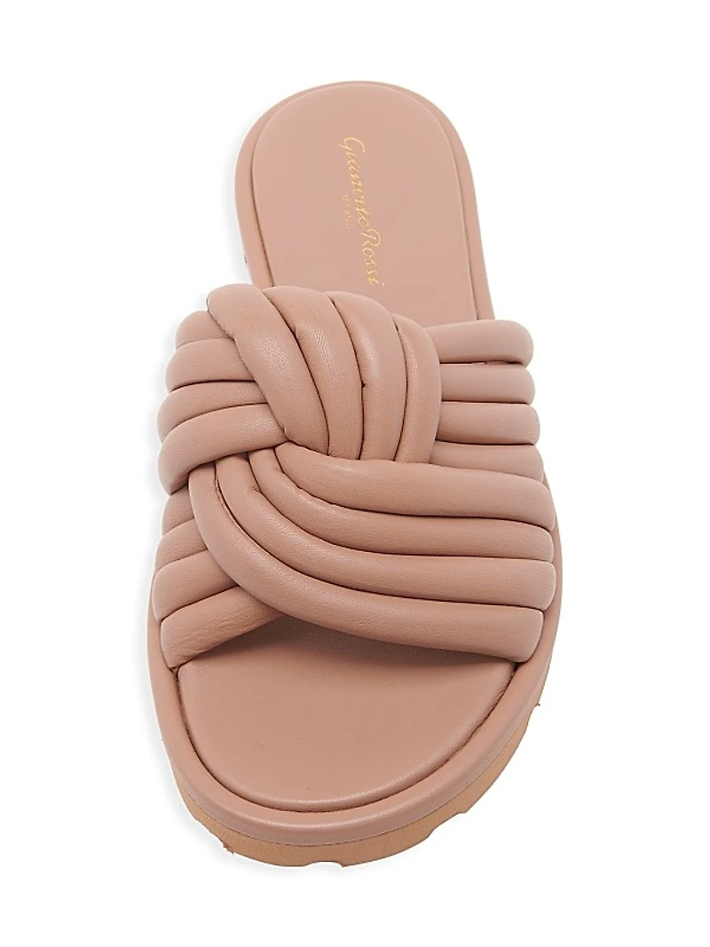 Ottavia Woven Leather Flat Sandals