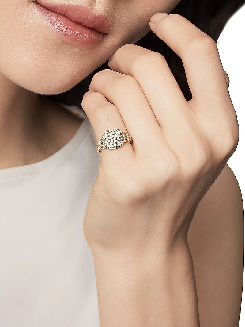 Chevron Pinky Ring 18K Yellow Gold