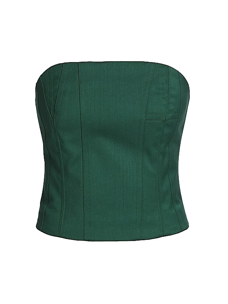 Wool Strapless Bustier Top