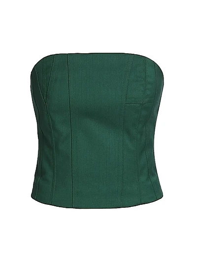 Wool Strapless Bustier Top