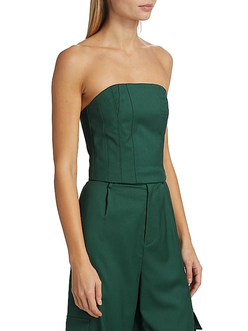 Wool Strapless Bustier Top