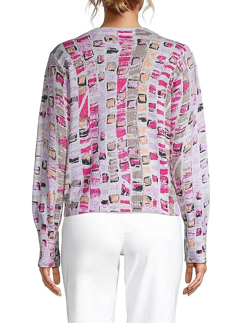 Geometric Mosaic Cotton-Blend Sweater