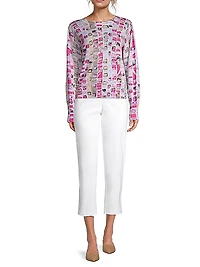 Geometric Mosaic Cotton-Blend Sweater