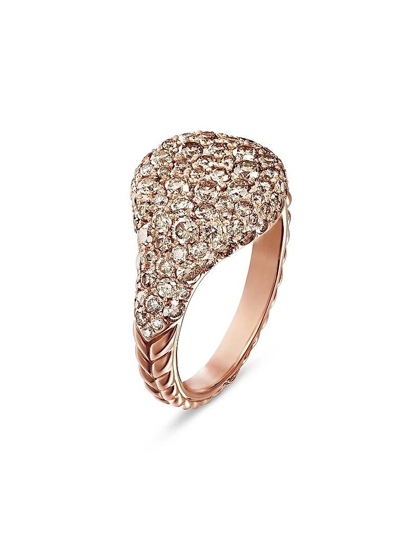 Chevron Pinky Ring 18K Rose Gold