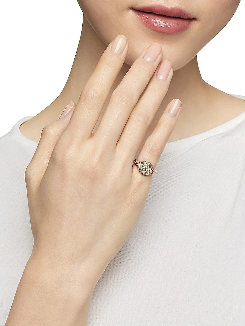 Chevron Pinky Ring 18K Rose Gold