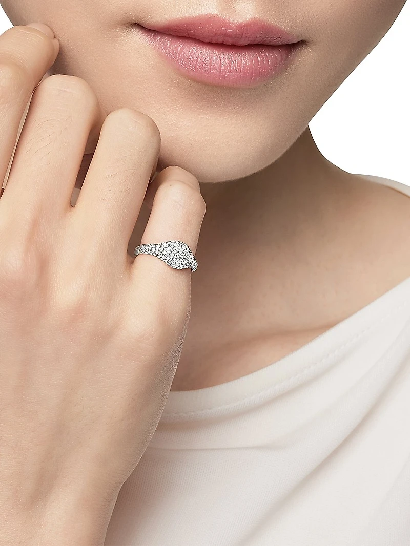 Petite Pavé Pinky Ring 18K White Gold