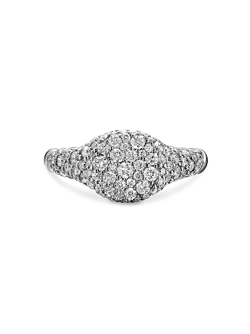 Petite Pavé Pinky Ring 18K White Gold
