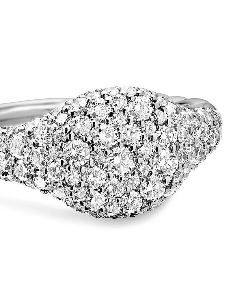 Petite Pavé Pinky Ring 18K White Gold