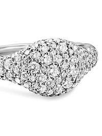 Petite Pavé Pinky Ring 18K White Gold