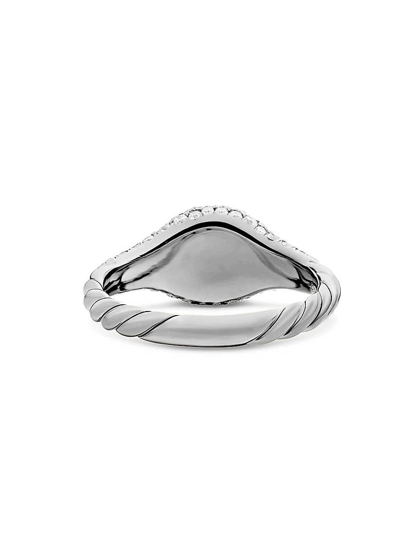 Petite Pavé Pinky Ring 18K White Gold