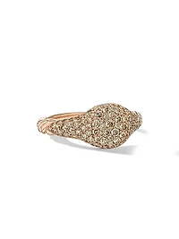 Petite Pavé Pinky Ring in 18K Rose Gold