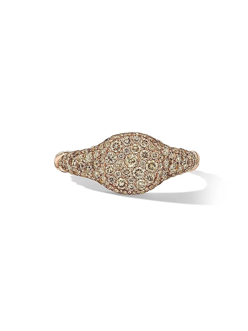 Petite Pavé Pinky Ring in 18K Rose Gold