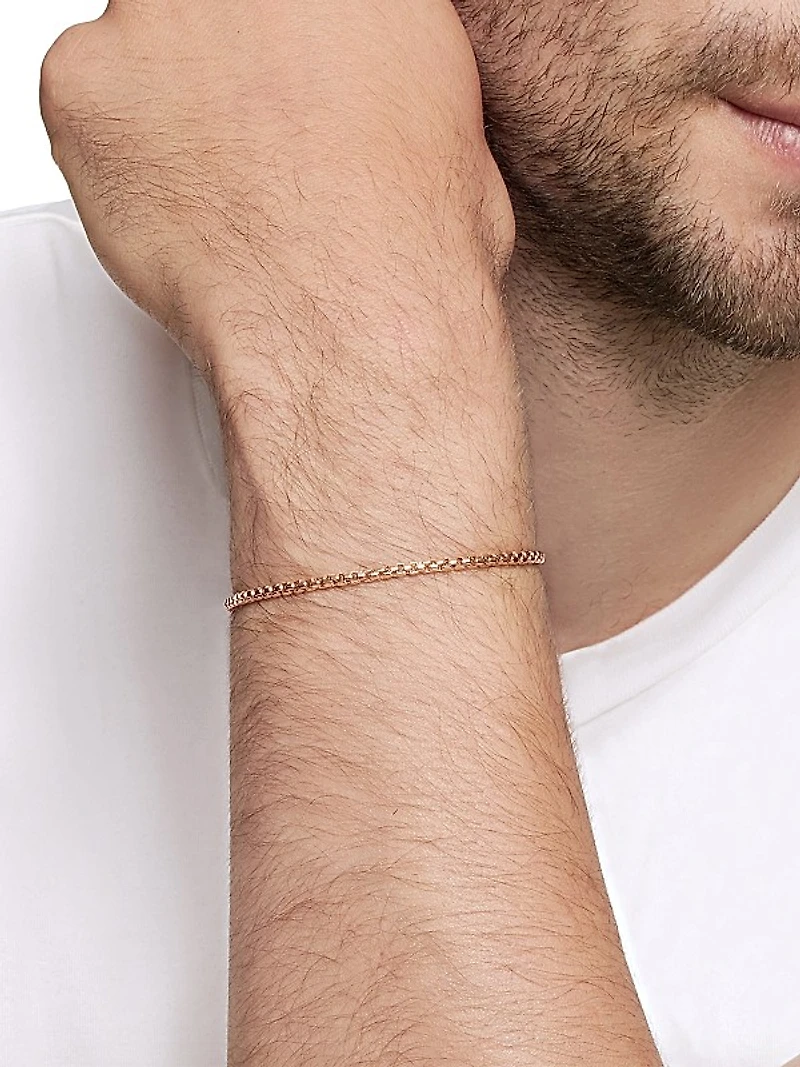 Box Chain Bracelet in 18K Rose Gold