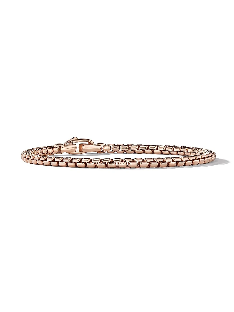 Box Chain Bracelet 18K Rose Gold 3.4mm