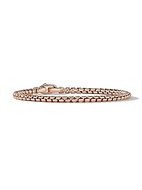 Box Chain Bracelet 18K Rose Gold 3.4mm