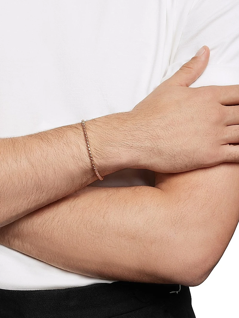 Box Chain Bracelet 18K Rose Gold 3.4mm