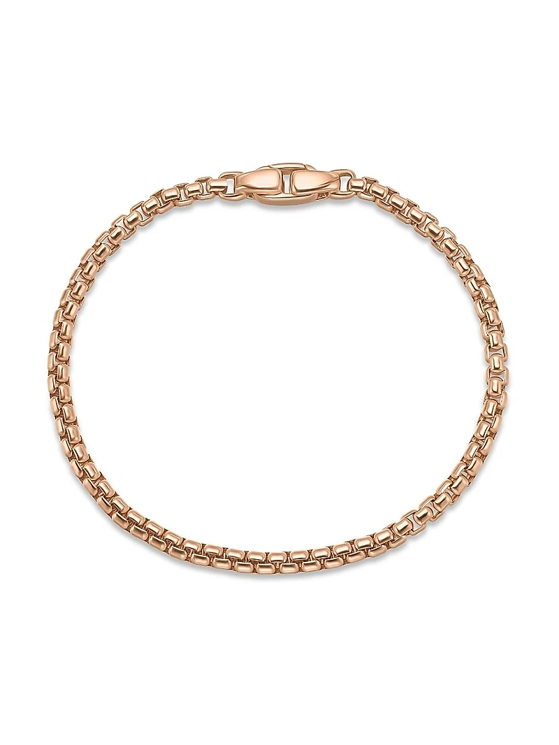 Box Chain Bracelet 18K Rose Gold 3.4mm