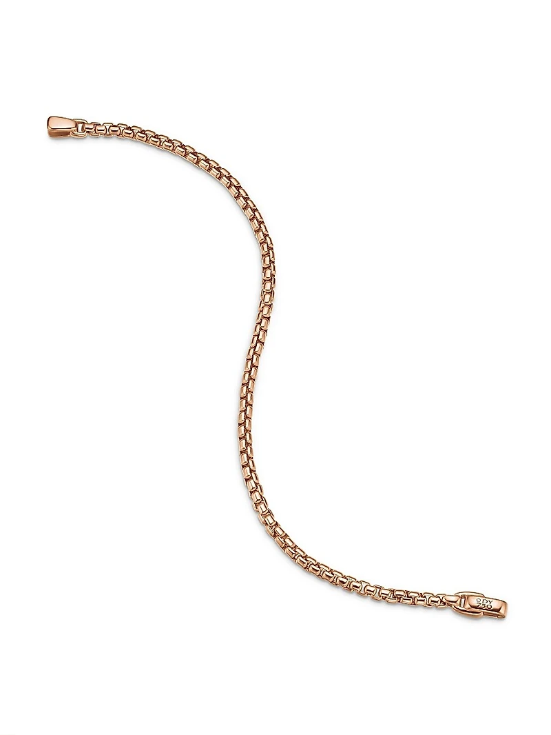 Box Chain Bracelet 18K Rose Gold 3.4mm