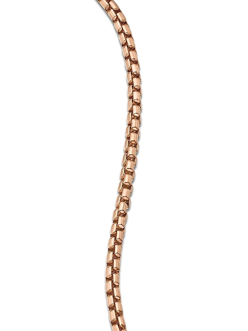 Box Chain Bracelet 18K Rose Gold 3.4mm