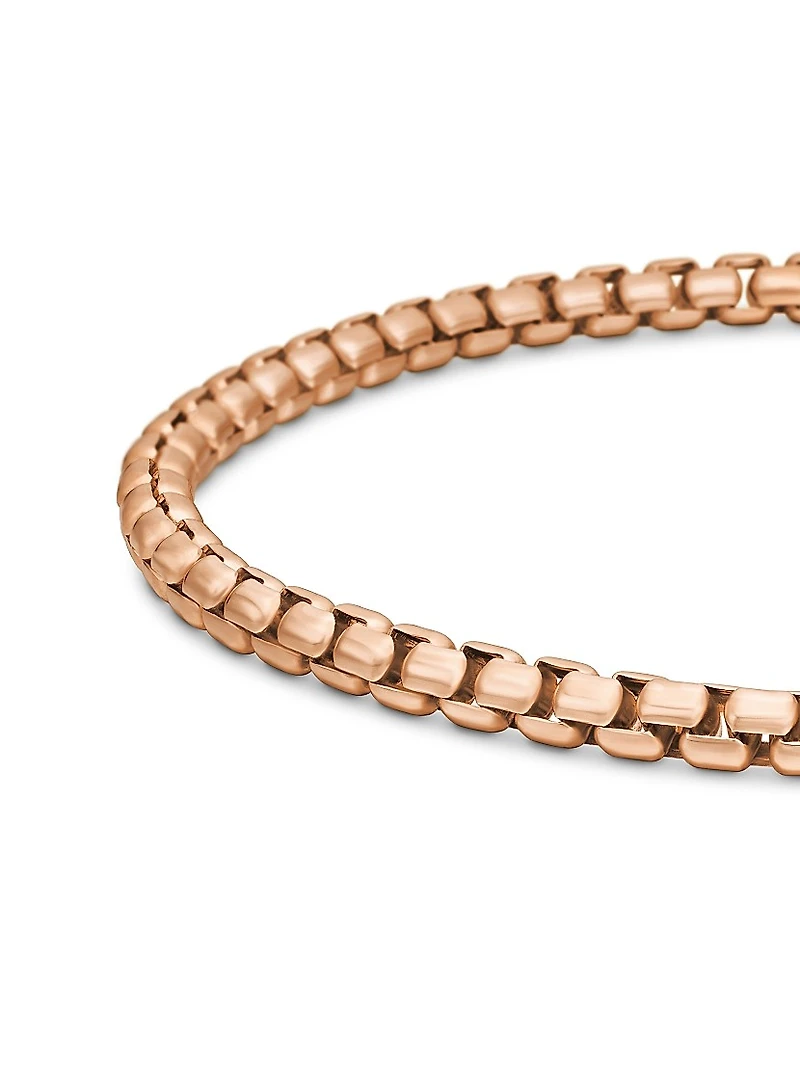 Box Chain Bracelet 18K Rose Gold 3.4mm