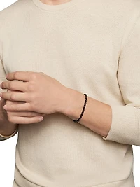 Box Chain Bracelet Stainless Steel and 14K Yellow Gold