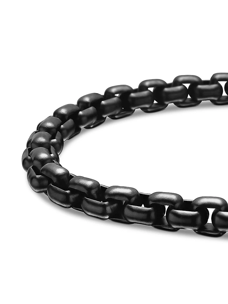 Box Chain Bracelet Stainless Steel and 14K Yellow Gold