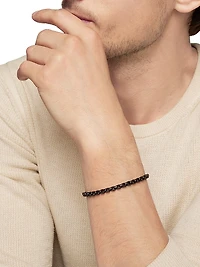 Box Chain Bracelet Stainless Steel and 14K Yellow Gold