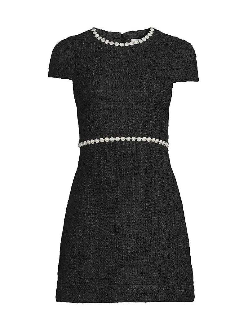 Morley Tweed Pearl-Embellished Minidress