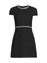 Morley Tweed Pearl-Embellished Minidress