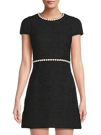 Morley Tweed Pearl-Embellished Minidress