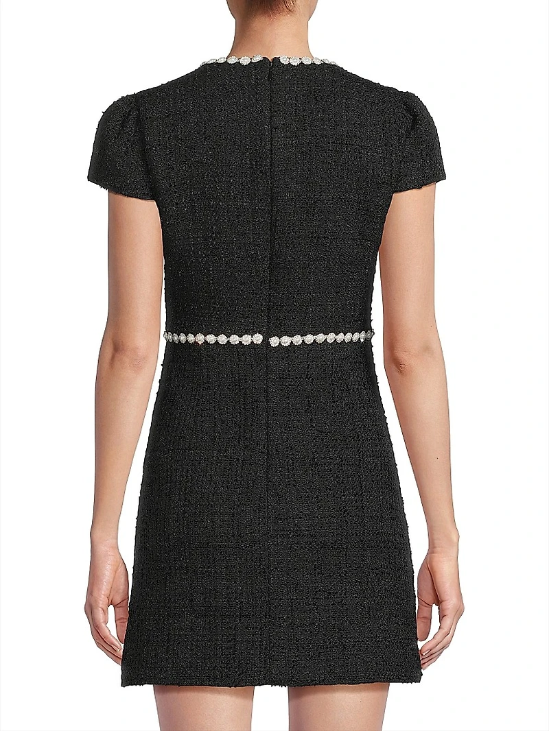 Morley Tweed Pearl-Embellished Minidress