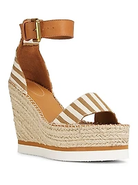 Glyn 110MM Striped Espadrille Platform Wedge Sandals