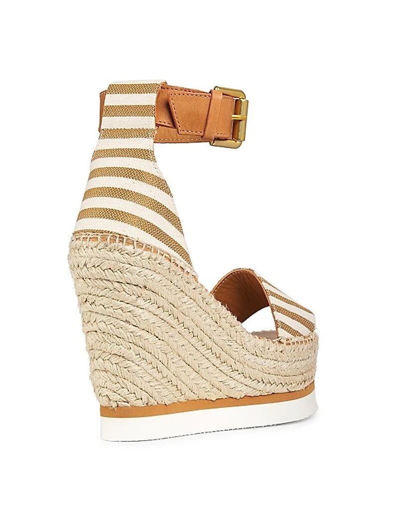 Glyn 110MM Striped Espadrille Platform Wedge Sandals
