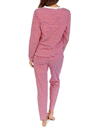 Women's Stripe Jersey Long Pajama Set