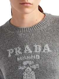 Wool Cashmere and Lamé Crew-Neck Sweater