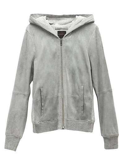 Luxe Shrunken Suede Hoodie