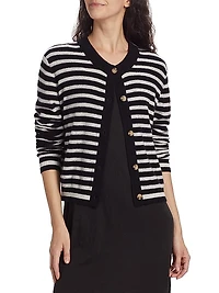 Stripe Wool-Cashmere Cardigan