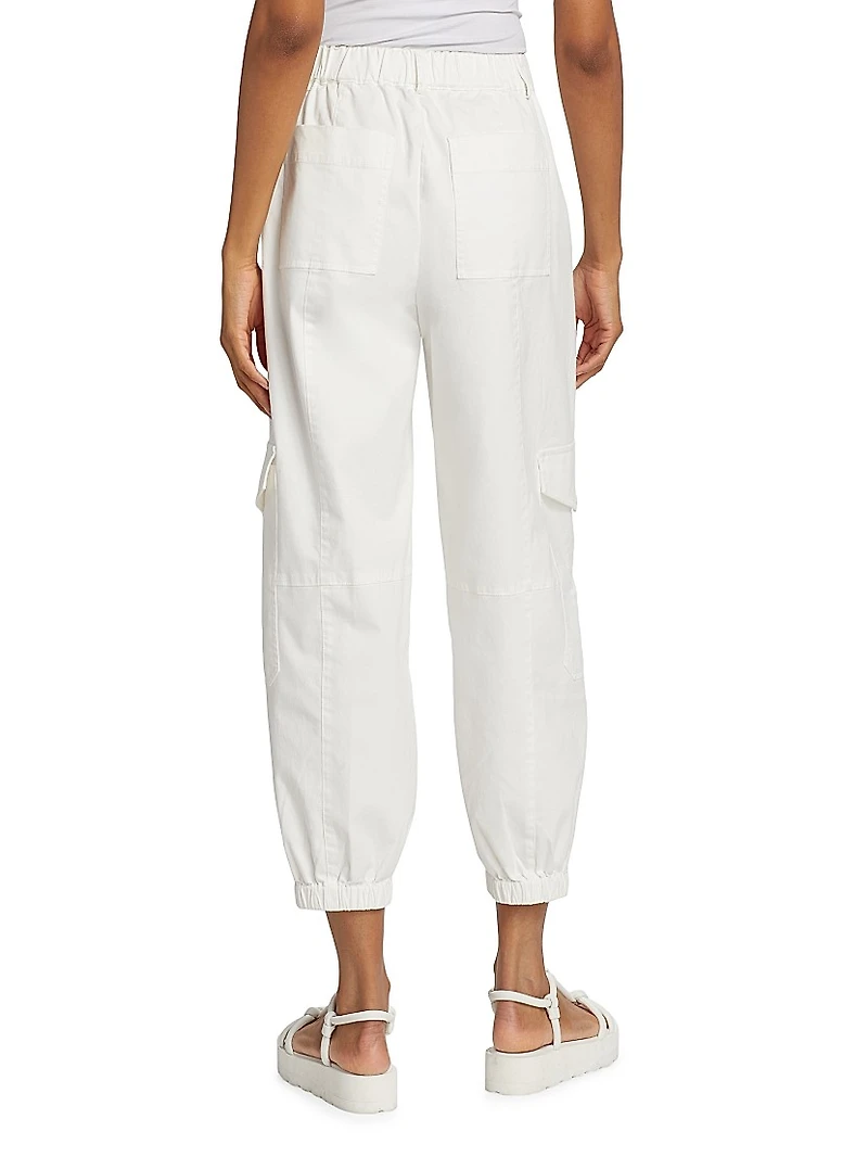 Washed Cotton Twill Cargo Pants