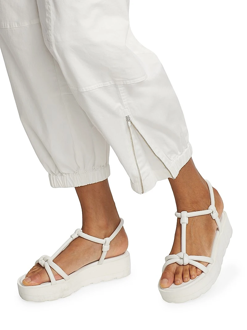 Washed Cotton Twill Cargo Pants