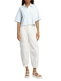 Washed Cotton Twill Cargo Pants