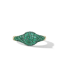 Petite Pavé Pinky Ring 18K Yellow Gold