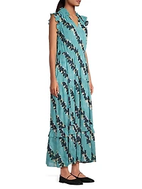 Rolling Reef Ruffled Midi-Dress