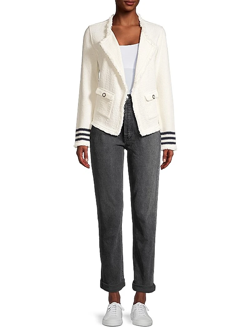 Fringe Knit Cotton-Blend Jacket